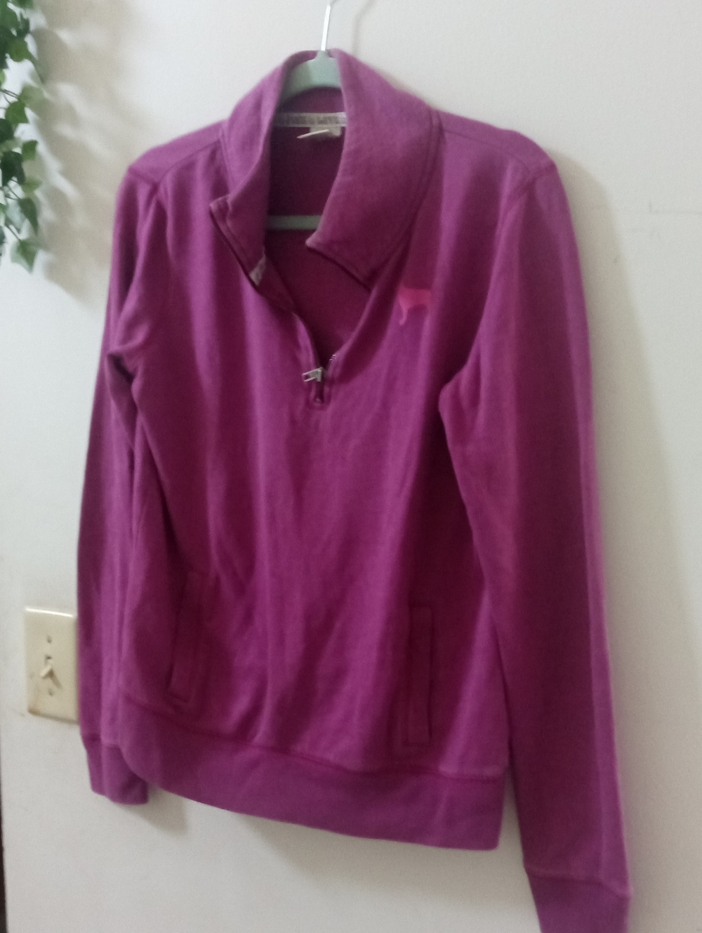 Magenta Quarter-Zip Pullover Sweatshirt
